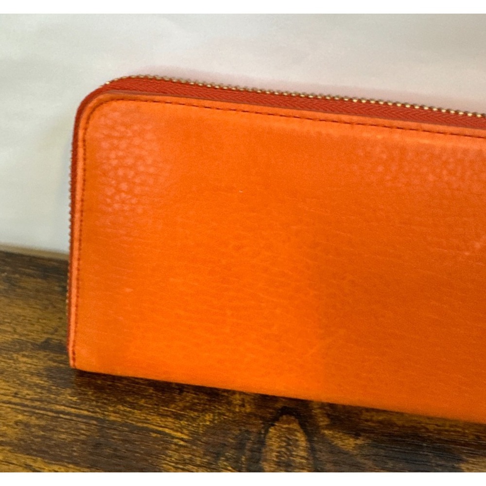 Shinola Detroit The Pocket Zip Wallet in Bold Orange Leather NEW $295 MSRP - Picture 10 of 16